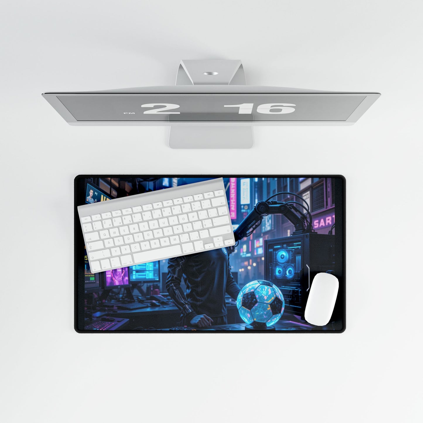 Futuristic Gaming Desk Mat, Office Mouse Pad, Gamer Gift, Esports Decor, Personalized Workspace