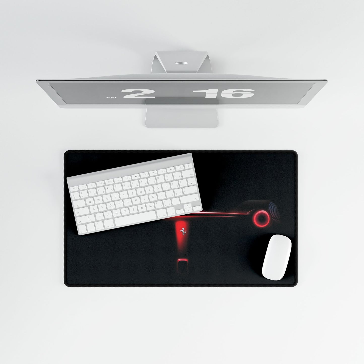 Ferrari Rear Light Silhouette Desk Mat | Racing Car Gaming Deskpad