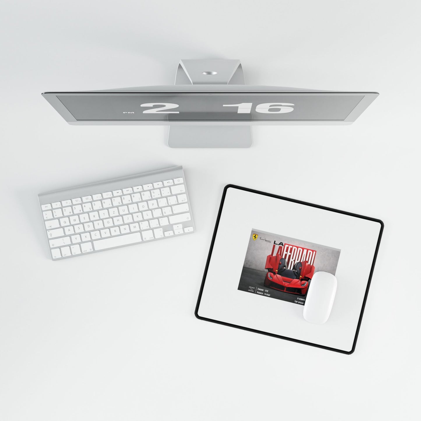 Ferrari LaFerrari Specification Desk Mat | Red Supercar Illustration