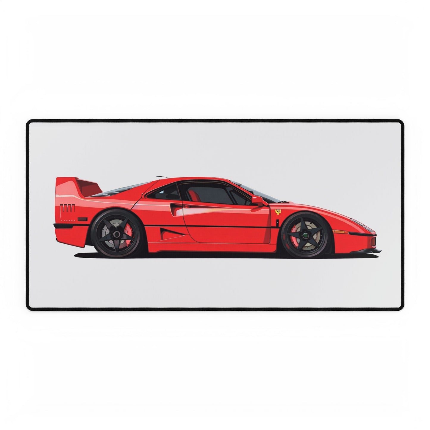 Ferrari F40 Artistic Red Sports Car Desk Mat | Racing Car Illustration Desk Mat
