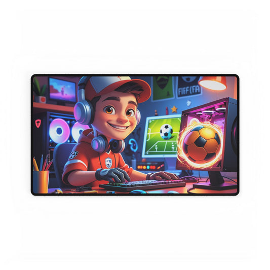 Gaming Desk Mat for Gamers with a Football Passion, Desk Accessories, Gamer Gift, Playful Mouse Pad, Fun Office Decor