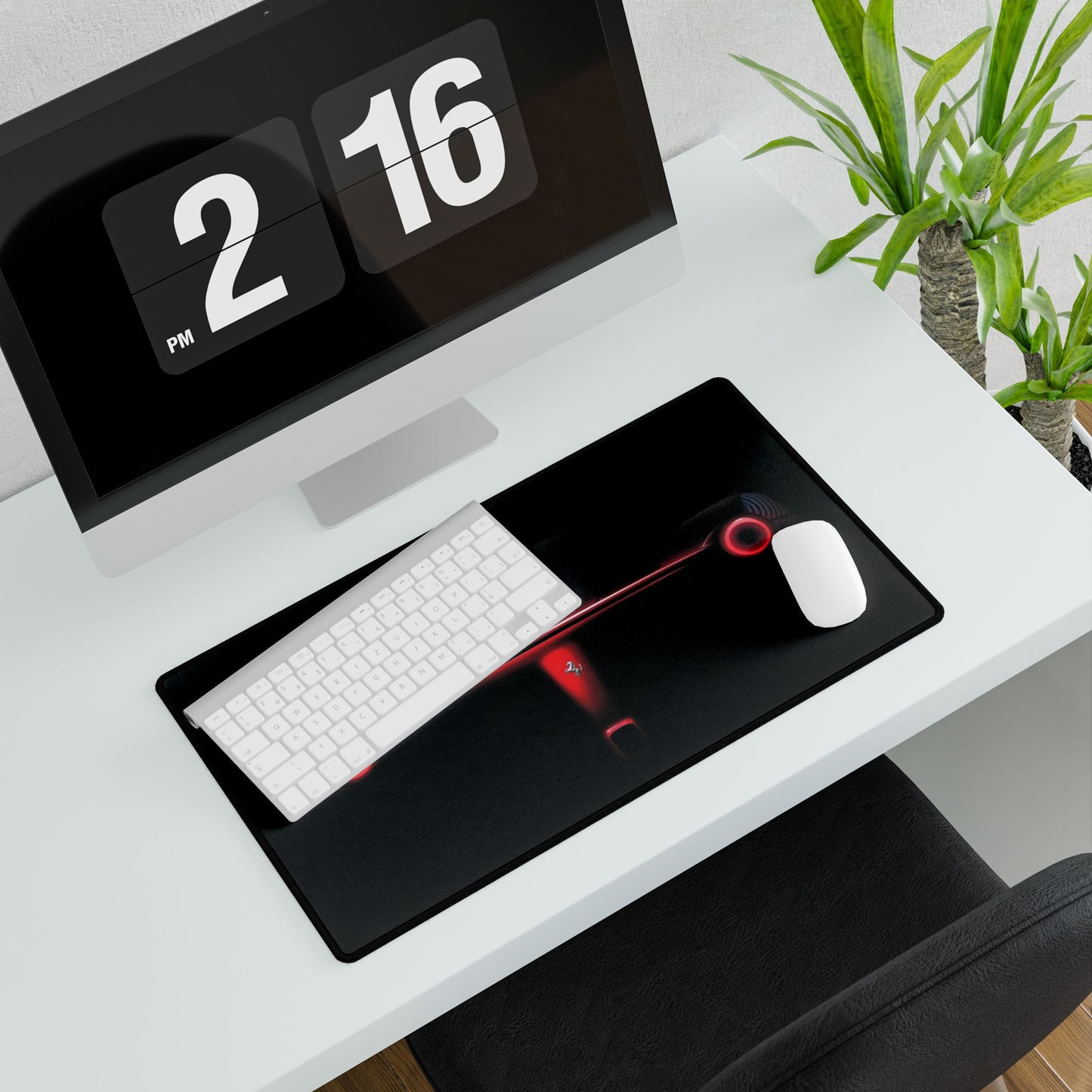 Ferrari Rear Light Silhouette Desk Mat | Racing Car Gaming Deskpad