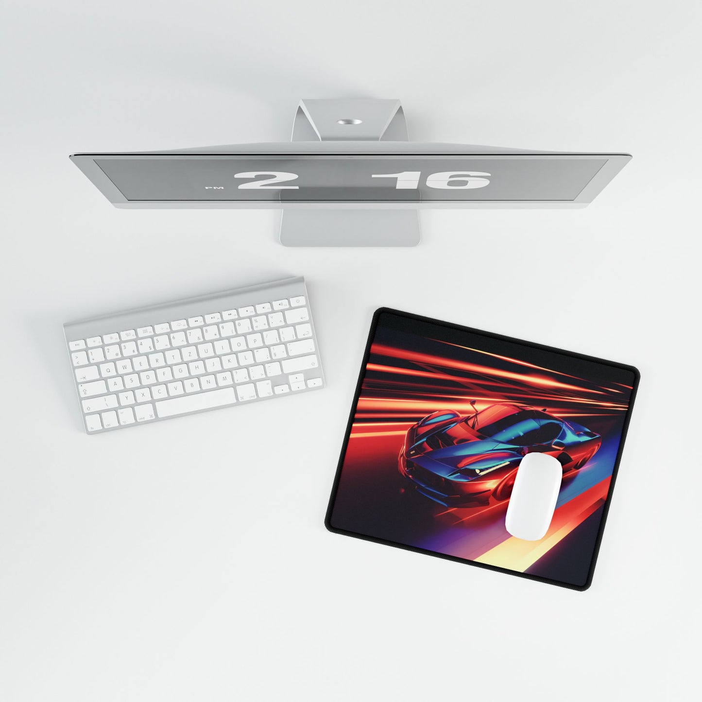 Neon LaFerrari Desk Mat: A Futuristic Ferrari Racing Artwork