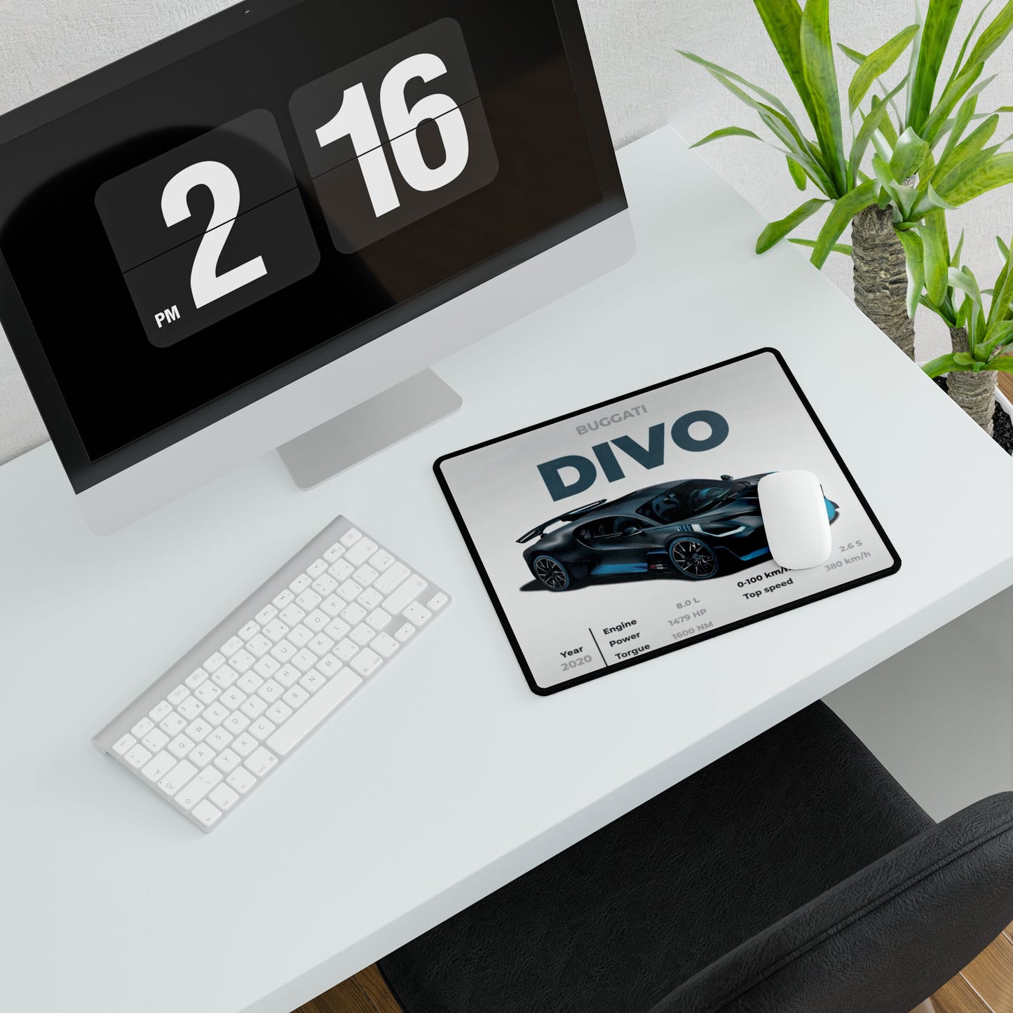 Bugatti Divo Supercar specs Desk Mat | Racing Car Mousepad | Automotive Desk Mat
