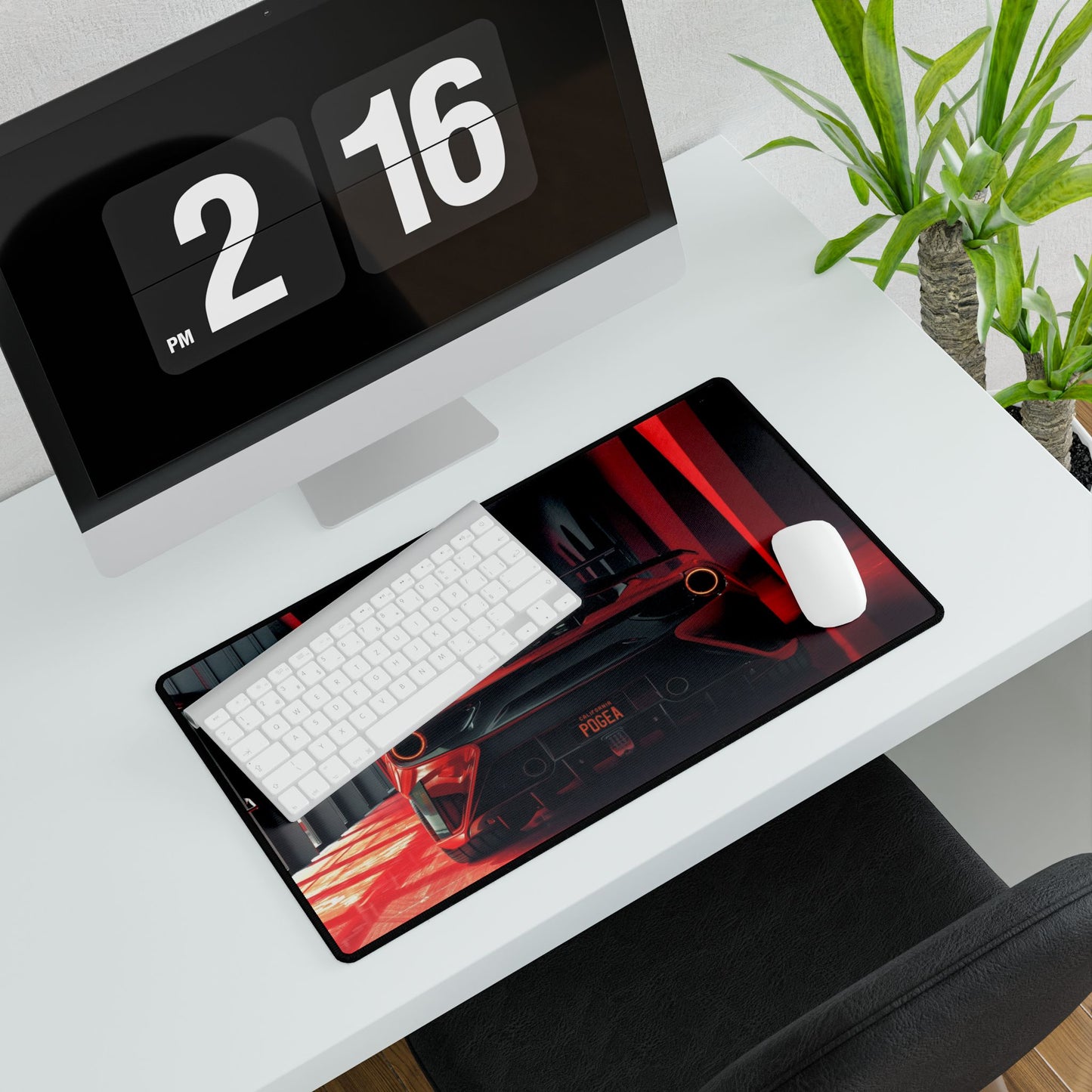 Ferrari Rear View Red Supercar Desk Mat | Racing Car Mousepad Desk Mat