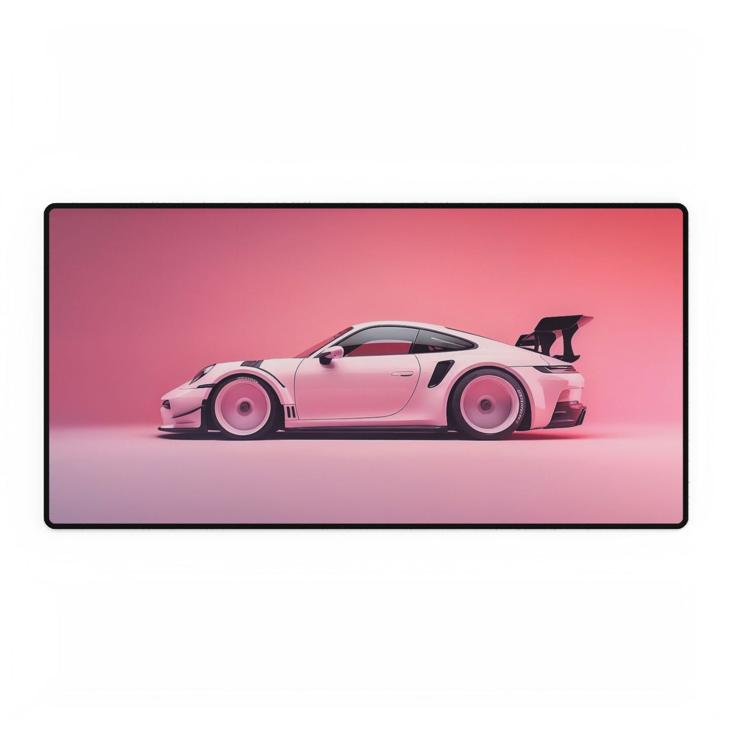 Pink 911 Pink Spec Sports Car Desk Mat | Racing Supercar Mouse Pad Deskpad