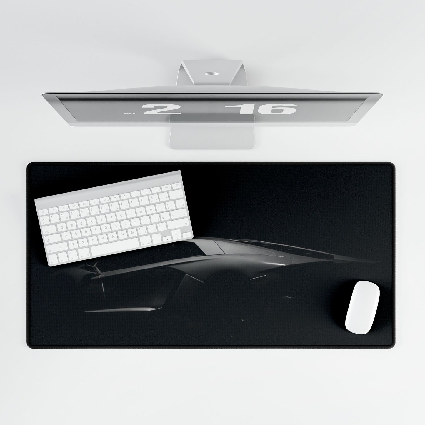 Dark Lambo Silhouette Desk Mat | Minimal Racing Mousepad