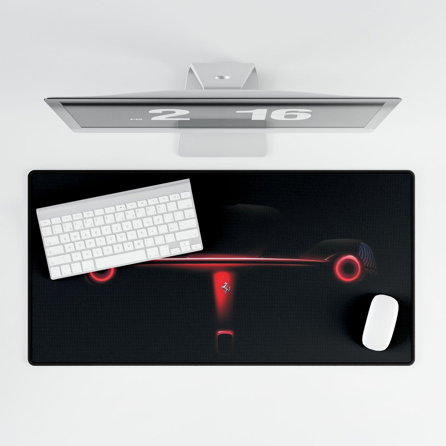 Ferrari Rear Light Silhouette Desk Mat | Racing Car Gaming Deskpad