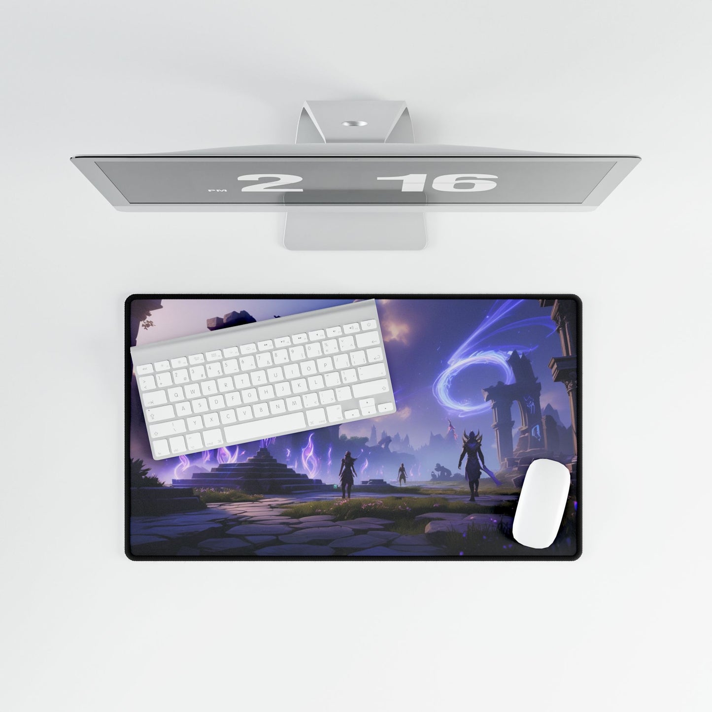 The Happiness of The LOL player, Fantasy Landscape Desk Mat for Gaming Setup, Computer MousePad, Decor, Gift for Gamers, Game Room Accessory