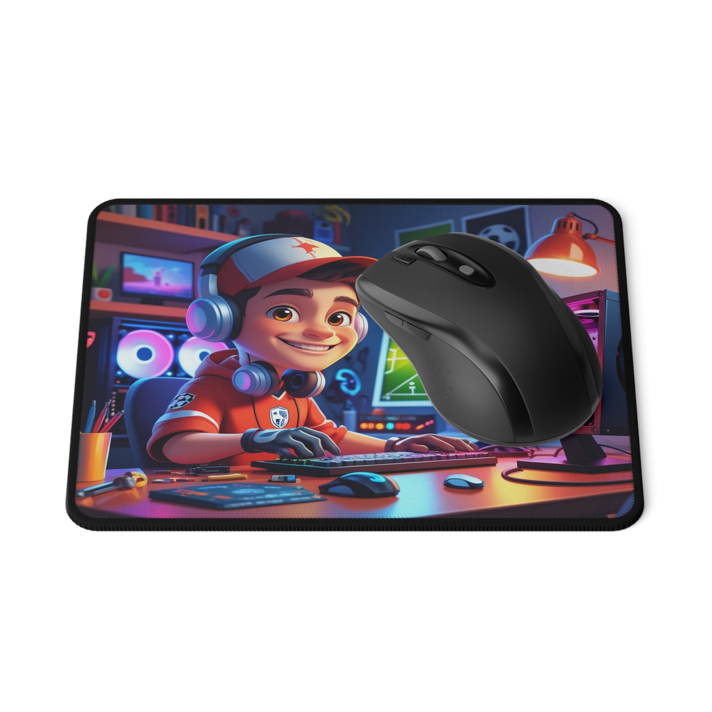 Gaming Mouse Pad with Soccer Design, Non-Slip Office Desk Mat, Gamer Gift, Video Game Decor, Sports Enthusiast Accessory