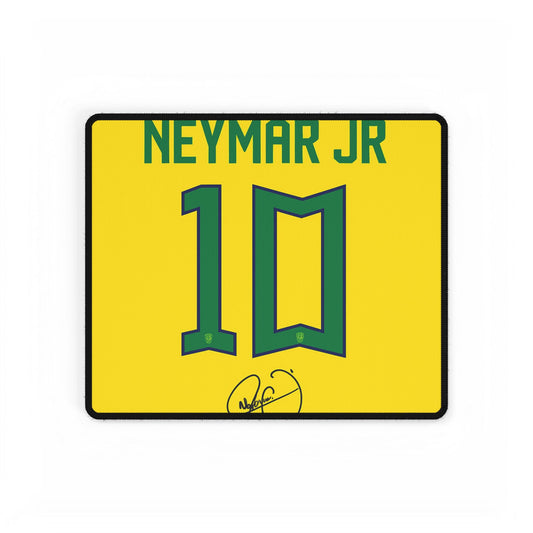 Football Magic NJ10 Mouse Pad Desk Mat - Brazil Jersey Gaming Mat, Soccer Player Desk Accessory, Sports Fan Gift, Ney Office Decor,