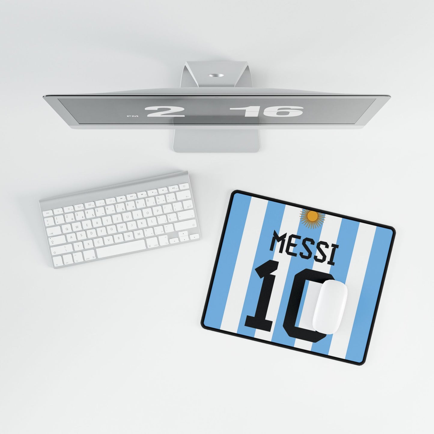LM10 Argentina Desk Mat Mouse Pad, Football Soccer Gift for Fans, Non-Slip Gaming Mat, Sports Desk Accessory, Soccer Player Office