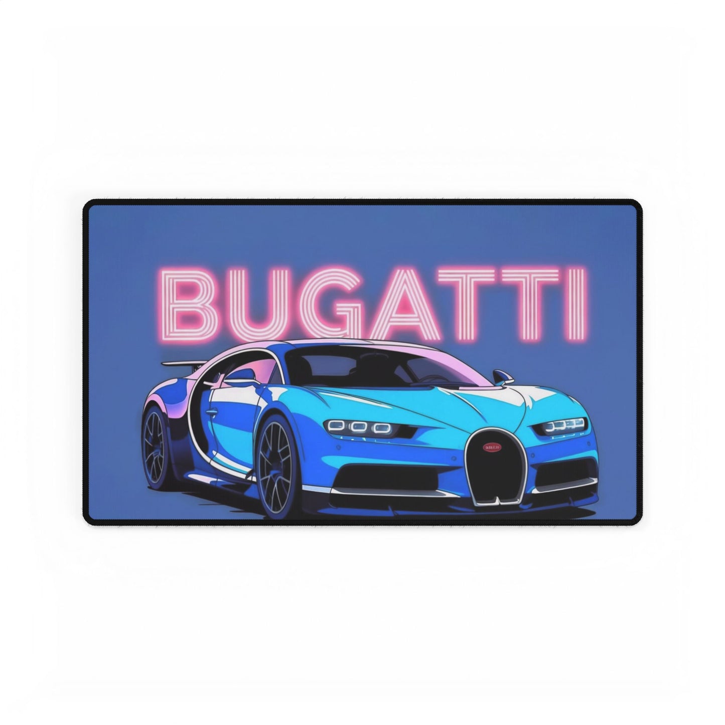 Bugatti Blue Sports Car Desk Mat | Racing Car Mouse Pad