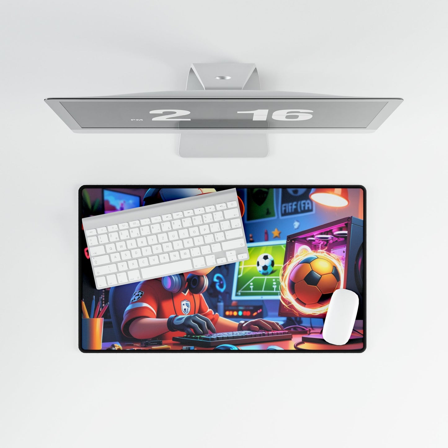 Gaming Desk Mat for Gamers with a Football Passion, Desk Accessories, Gamer Gift, Playful Mouse Pad, Fun Office Decor