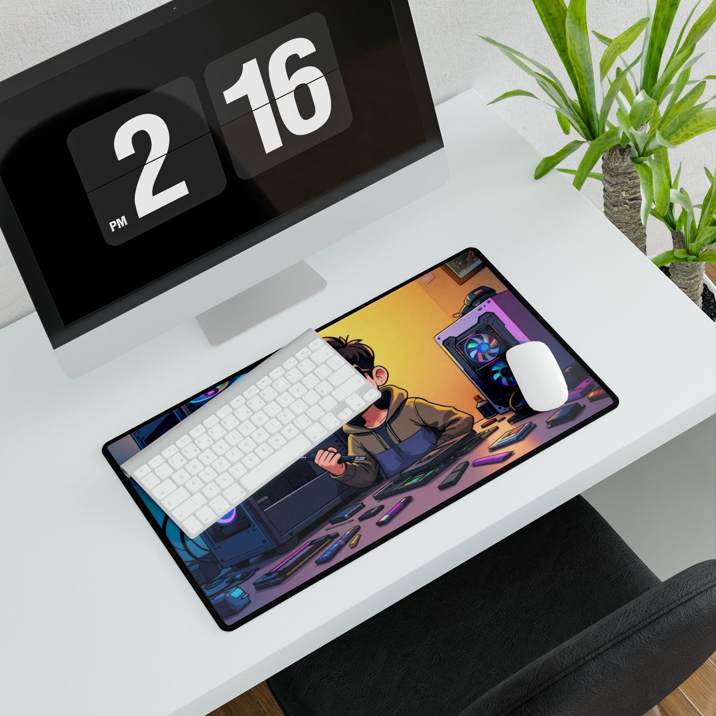 Pefect Gift for your PC Enthusiast Vibrant Gaming Desk Mats, RGB Mouse Pad, Gamer's Desk Accessory, Office Decor, Desk Pad for Gaming & Work