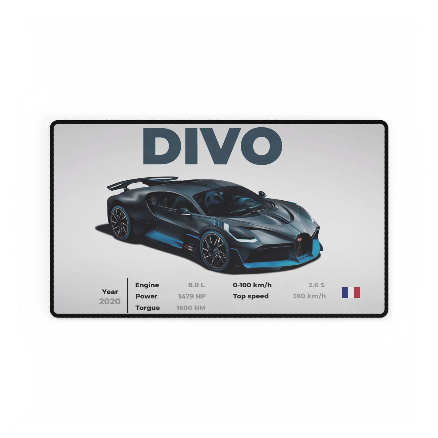 Bugatti Divo Supercar specs Desk Mat | Racing Car Mousepad | Automotive Desk Mat