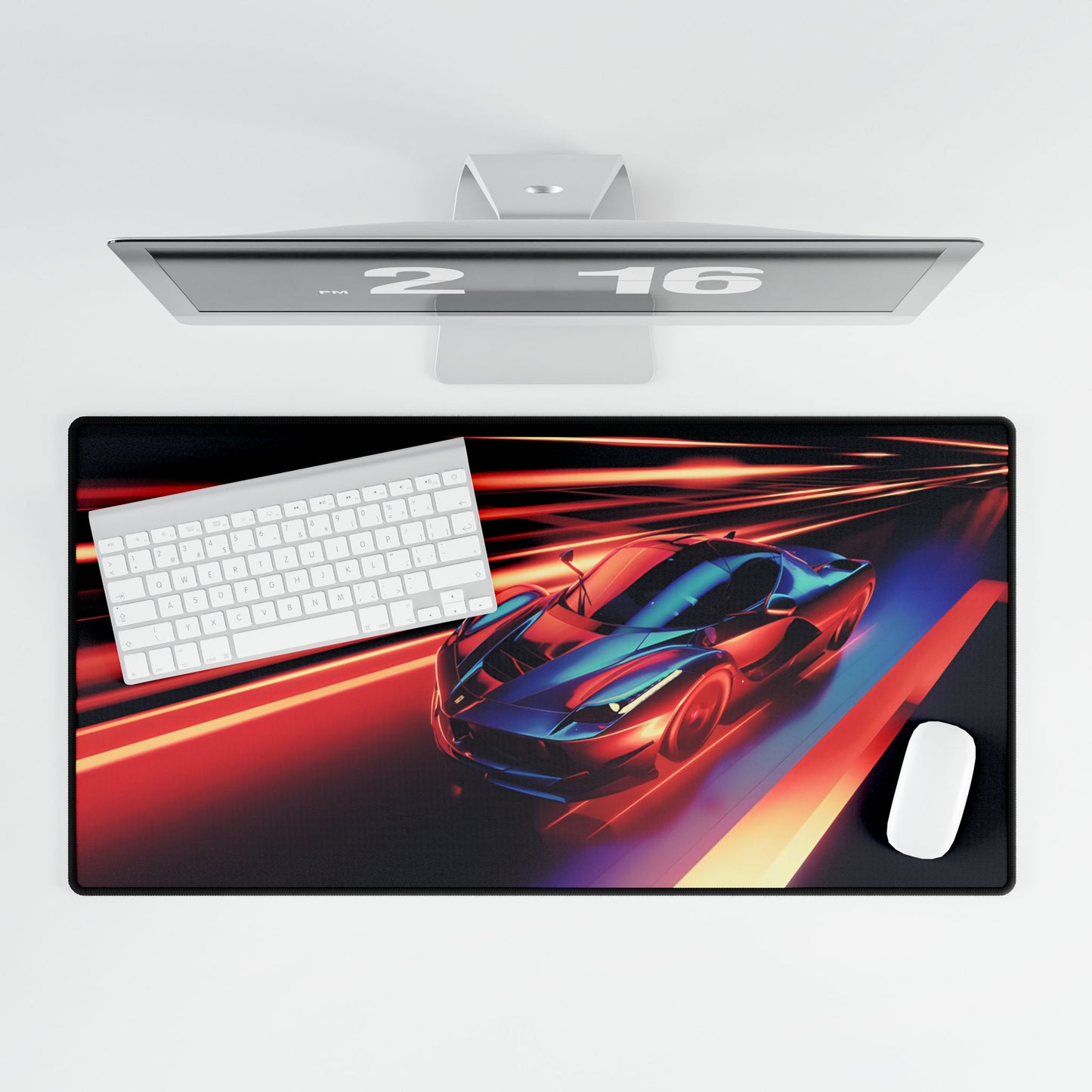 Neon LaFerrari Desk Mat: A Futuristic Ferrari Racing Artwork