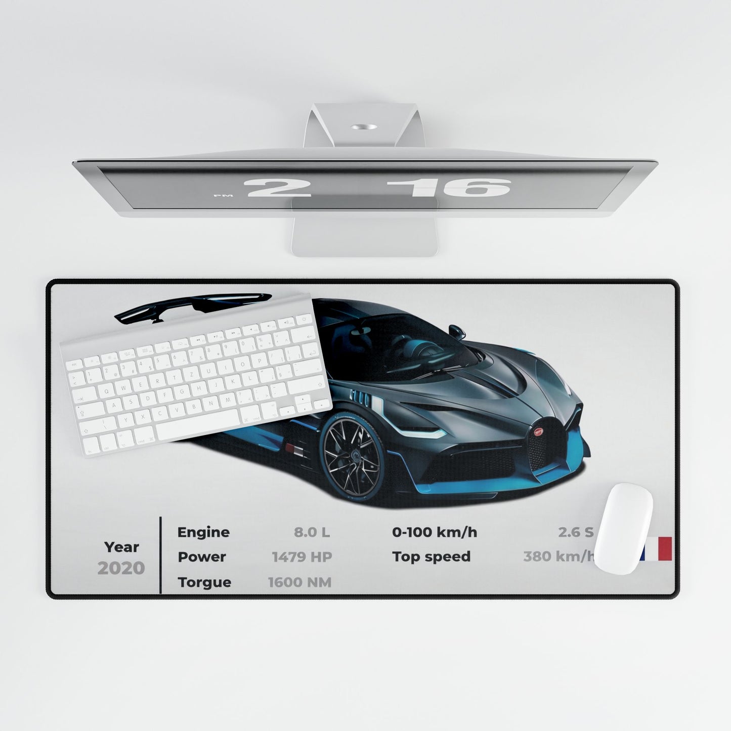 Bugatti Divo Supercar specs Desk Mat | Racing Car Mousepad | Automotive Desk Mat