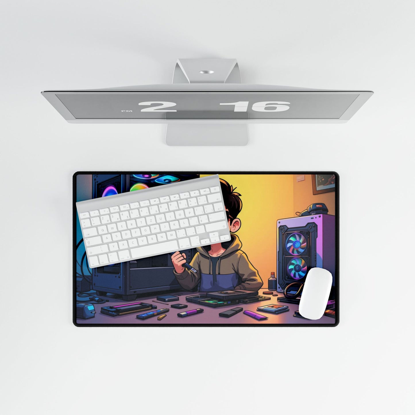 Pefect Gift for your PC Enthusiast Vibrant Gaming Desk Mats, RGB Mouse Pad, Gamer's Desk Accessory, Office Decor, Desk Pad for Gaming & Work