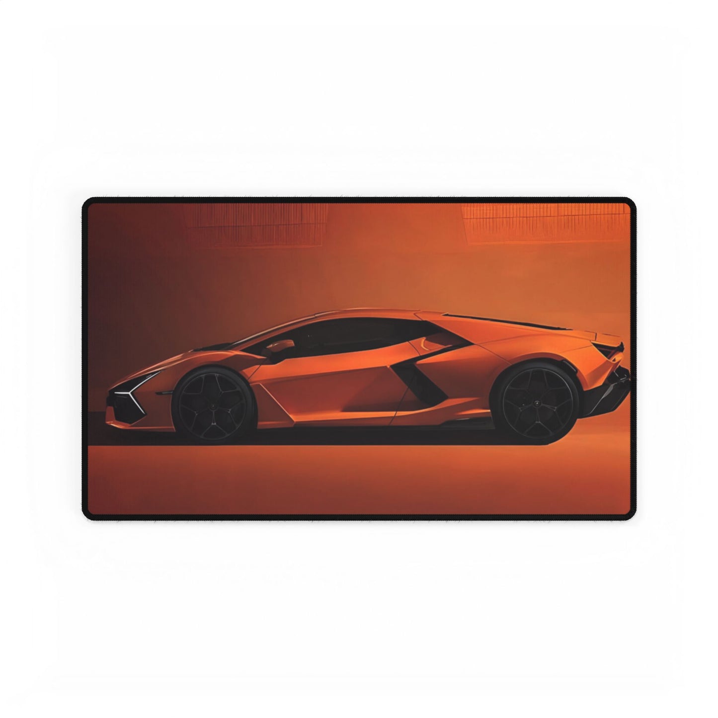 Orange Lambo Sports Car Desk Mat | Racing Supercar Mouse Pad, Lamborghini