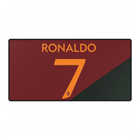 Mouse Pad, Desk Mat featuring cR7 in Portugal Jersey, Non-Slip Rubber Gaming Mat, CR7 Football Fan Gift, Soccer Mousepad,