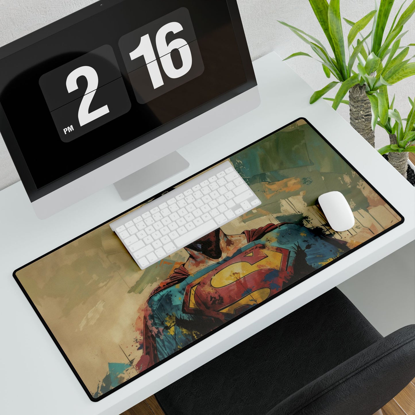 Superman Desk Mat, Gaming Mouse Pad, Office Decor, Unique Gift for Him, Desk Accessories