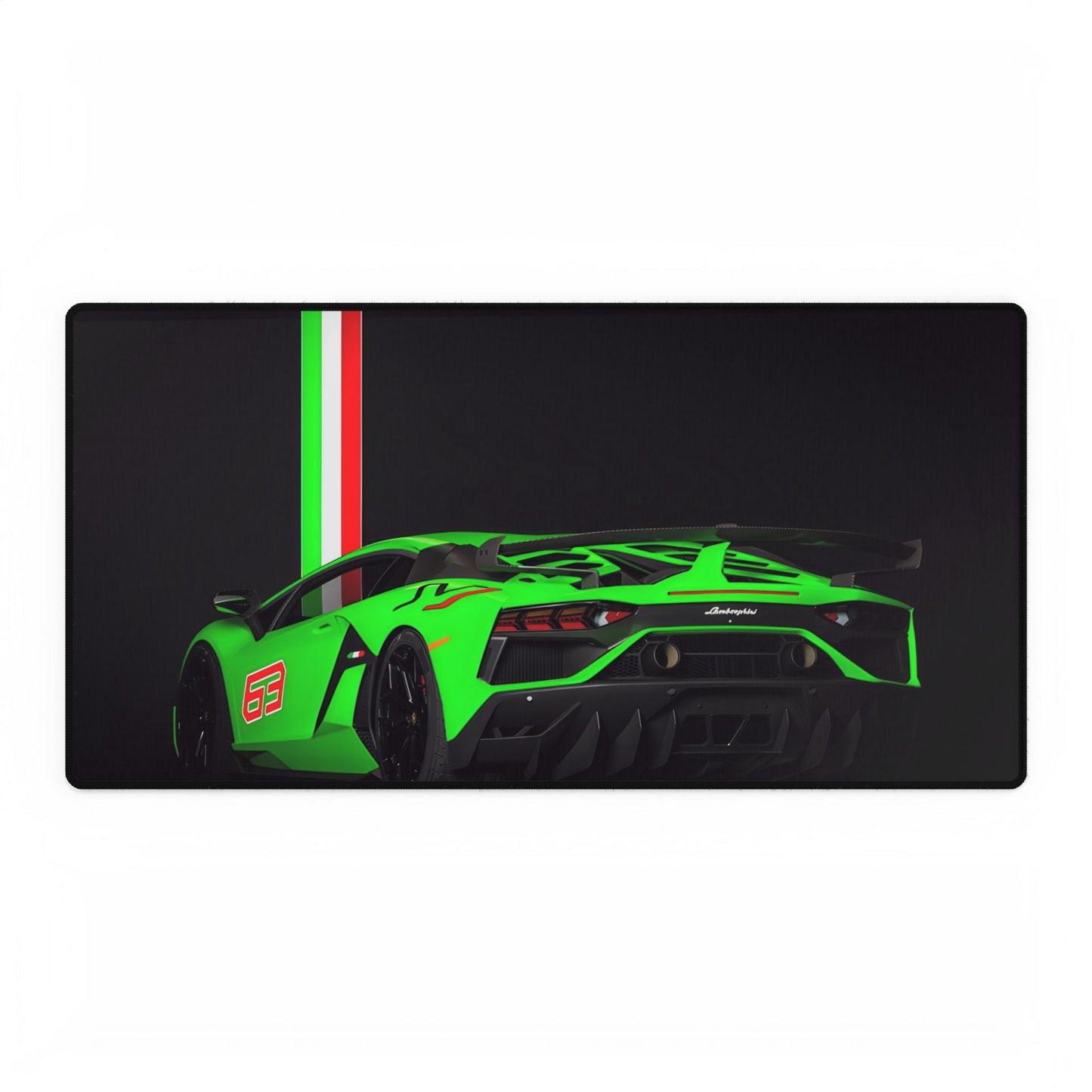 Green Lamborghini Racemode Desk Mat | Sports Car Racing Mouse Pad