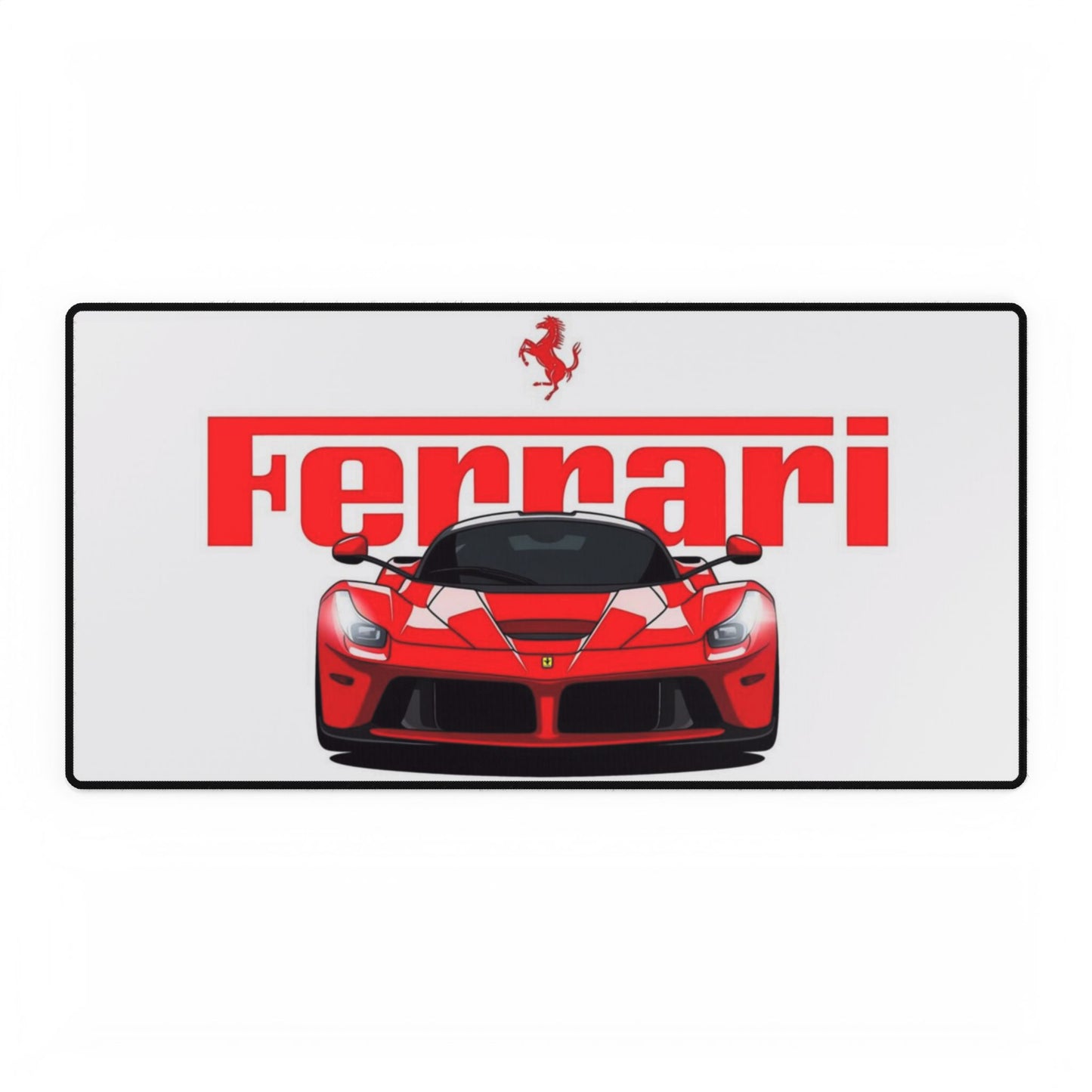 Red Ferrari Race Car Desk Mat | Racing Logo Mouse Pad