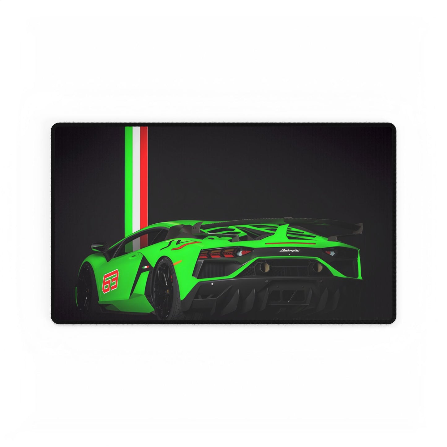 Green Lamborghini Racemode Desk Mat | Sports Car Racing Mouse Pad