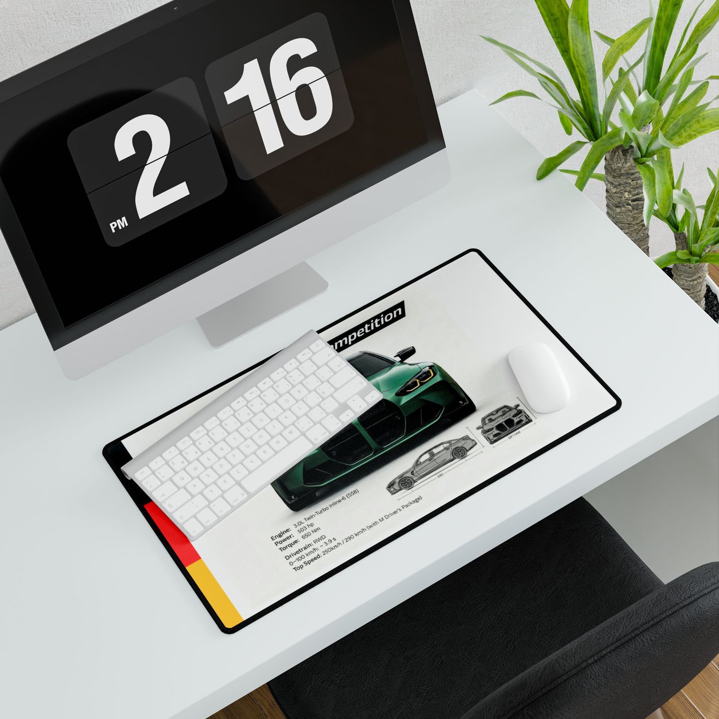 BMW M3 Competition Isle Green Desk Mat – Premium Car Aesthetic Mousepad for Ultimate Setup