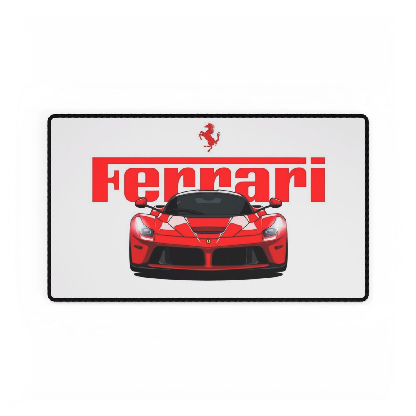 Red Ferrari Race Car Desk Mat | Racing Logo Mouse Pad