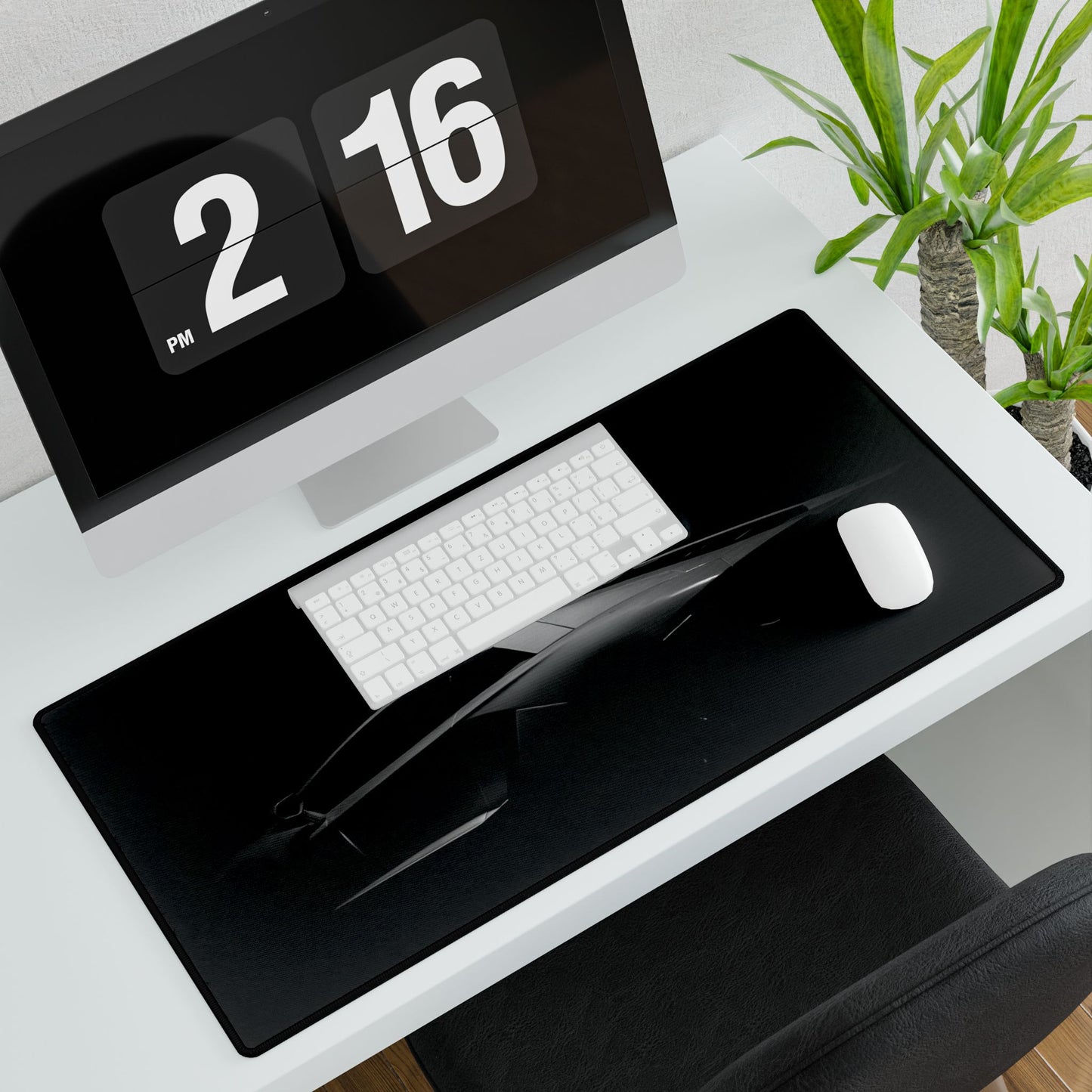 Dark Lambo Silhouette Desk Mat | Minimal Racing Mousepad