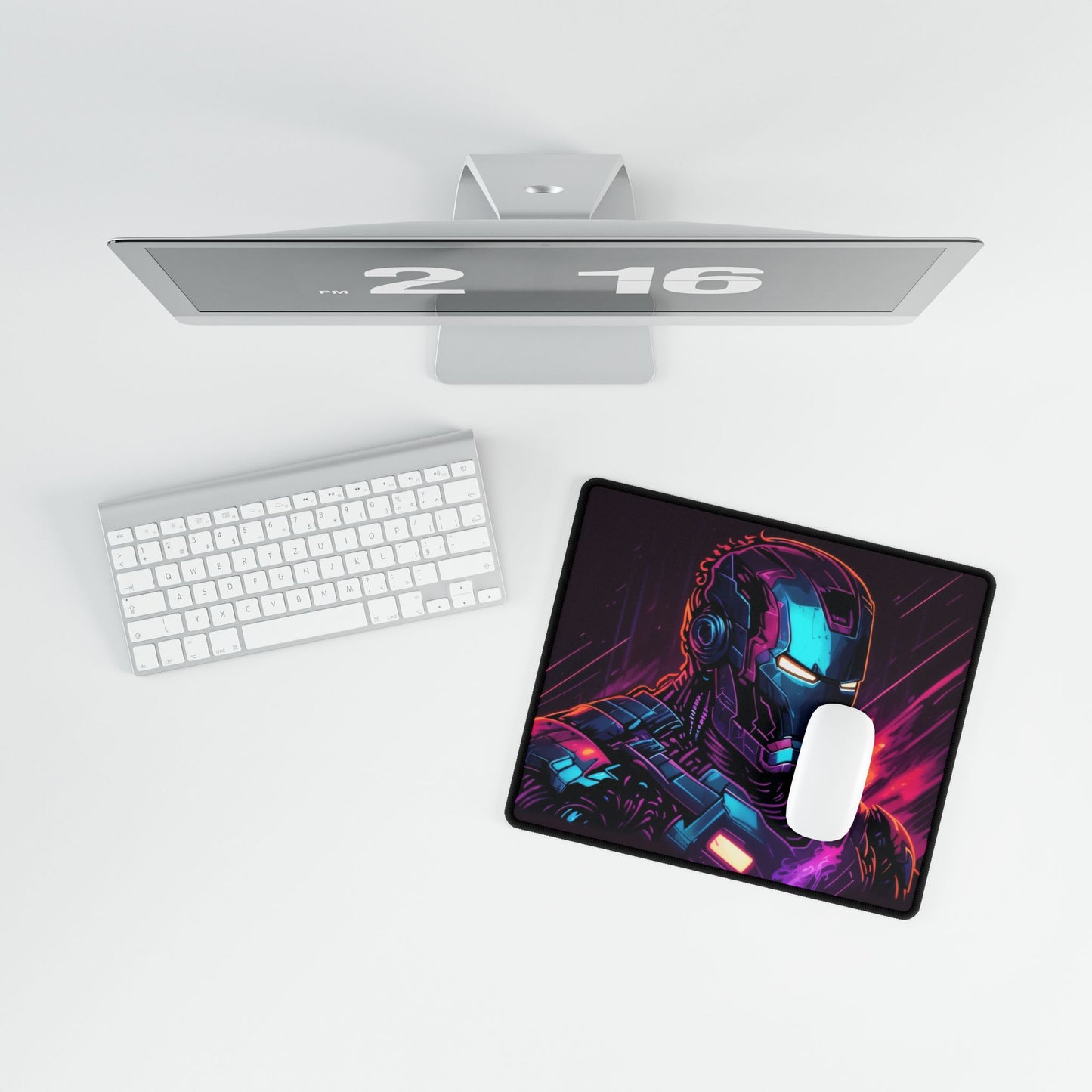 Vibrant Iron Man Desk Mat - Gaming and Office Decor, Stylish Mouse Pad, Gift for Marvel Fans, Nerdy Workspace Accessory, Custom Print