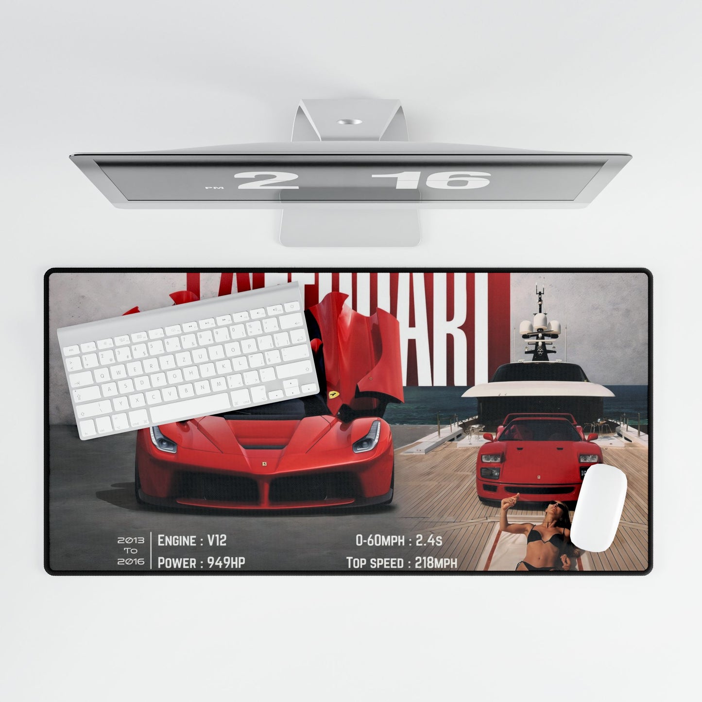 La Ferrari Sports Car Poster Desk Mat | Racing Car Mouse Pad