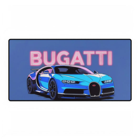 Bugatti Blue Sports Car Desk Mat | Racing Car Mouse Pad